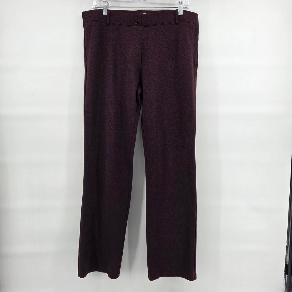 Betabrand Women's Dark Plum Straight-Leg Trousers